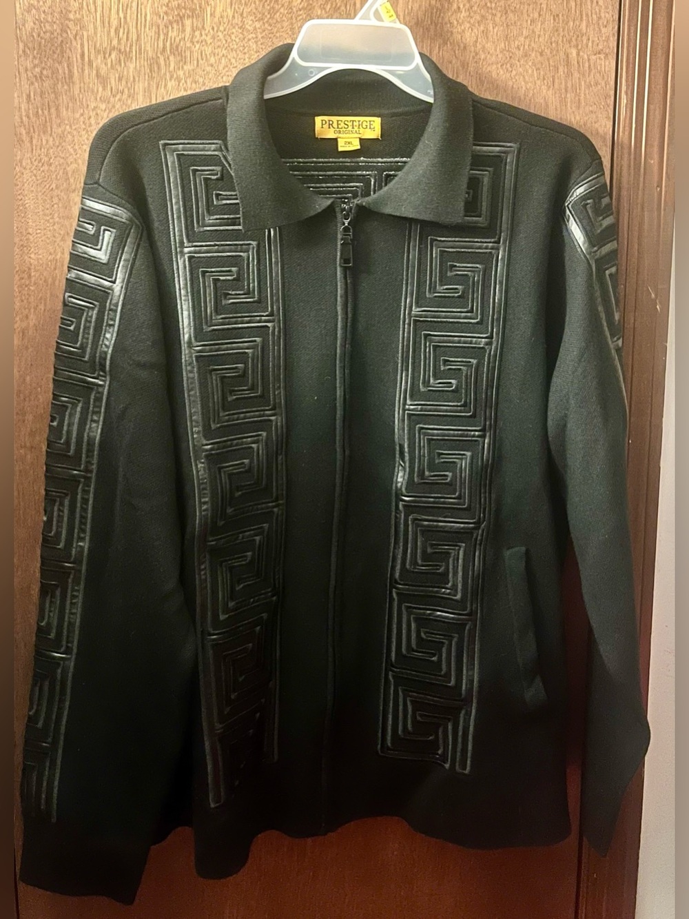 Prestige Original Sweater Jacket Size 2XL Black Greek Designs